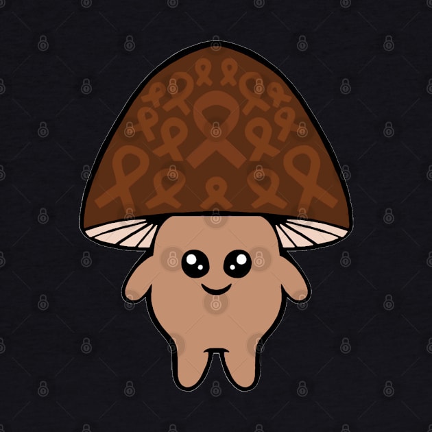 Brown Awareness Ribbon Mushroom man by CaitlynConnor